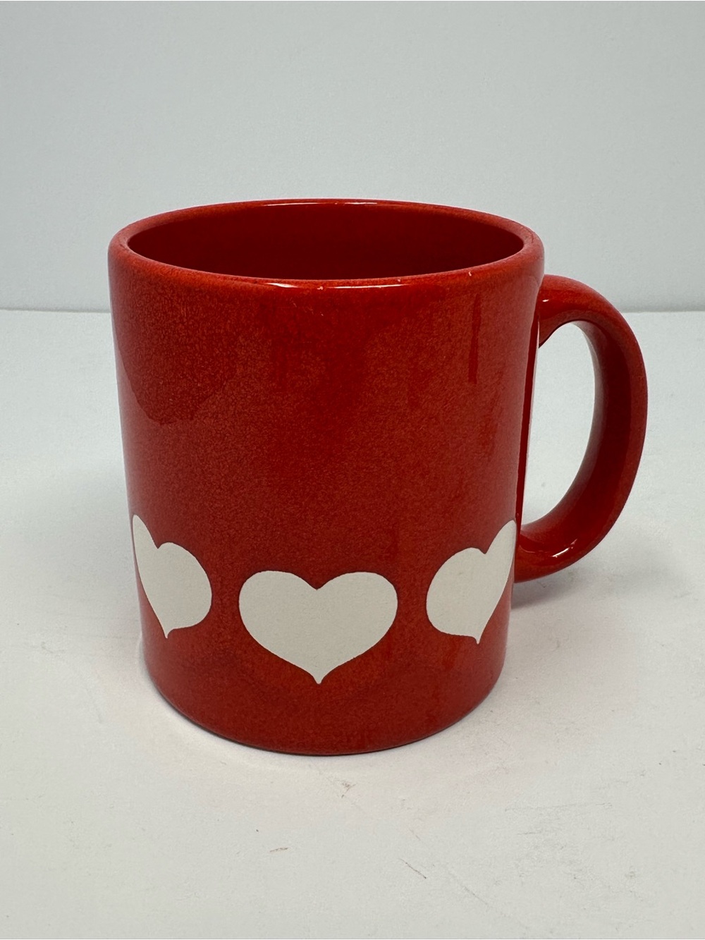 Vintage Waechtersbach West Germany Mug Cup Red w/ White Hearts Valentines Day A1